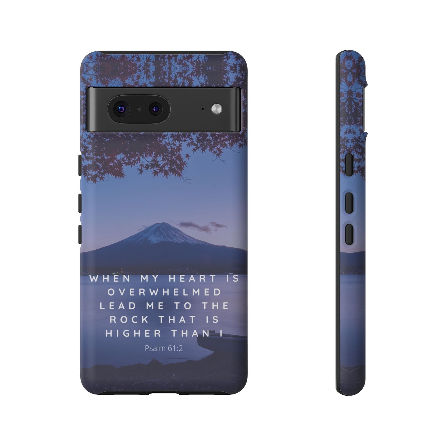 When my Heart is Overwhelmed, lead me to the Rock higher than I Bible Verse Phone Case