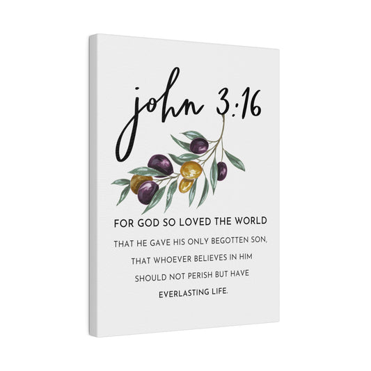 John 3:16 Framed Canvas Wall Art | For God So loved the World Bible Verse Canvas Print | Christian Home Decor