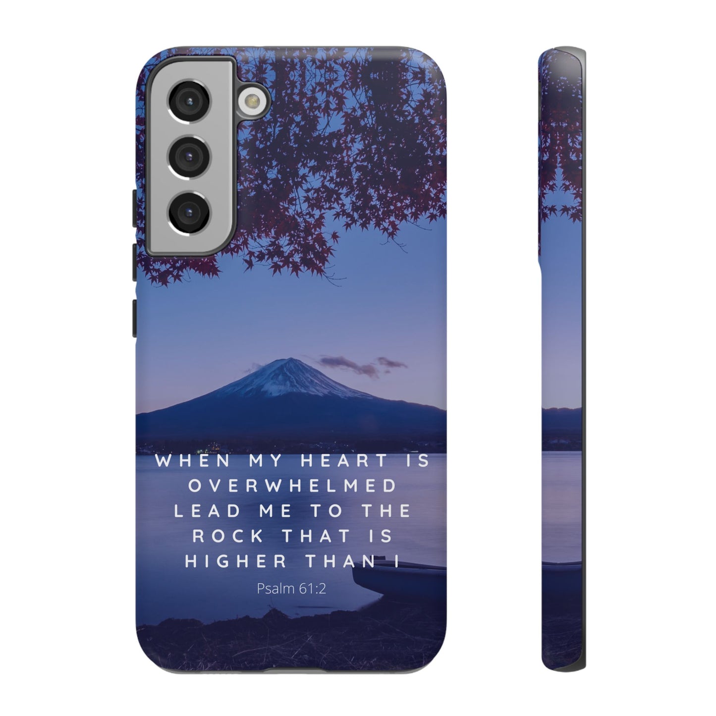 When my Heart is Overwhelmed, lead me to the Rock higher than I Bible Verse Phone Case