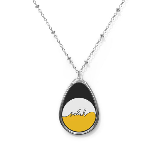 Selah CC Logo Oval Necklace | Reminder to Pause and Reflect