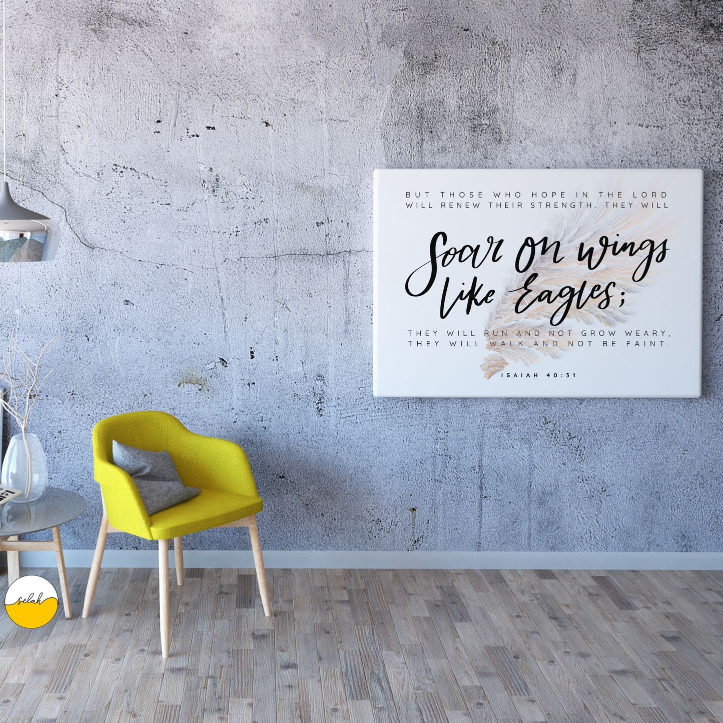 Soar on Wings like Eagles, Isaiah 40:31 Bible Verse Framed Canvas Wall Art