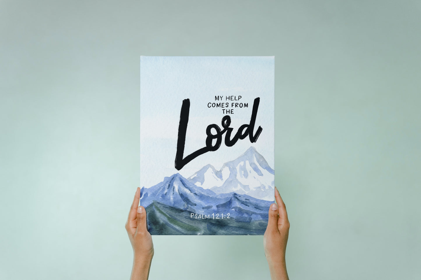 My help comes from the Lord Framed Canvas Wall Art | A song of ascents Mountains Psalm 121 2 Bible Verse Canvas Print | Christian Home Decor