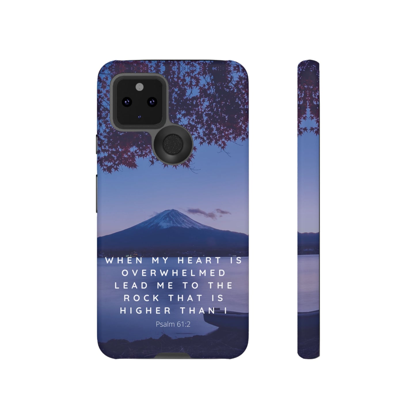 When my Heart is Overwhelmed, lead me to the Rock higher than I Bible Verse Phone Case