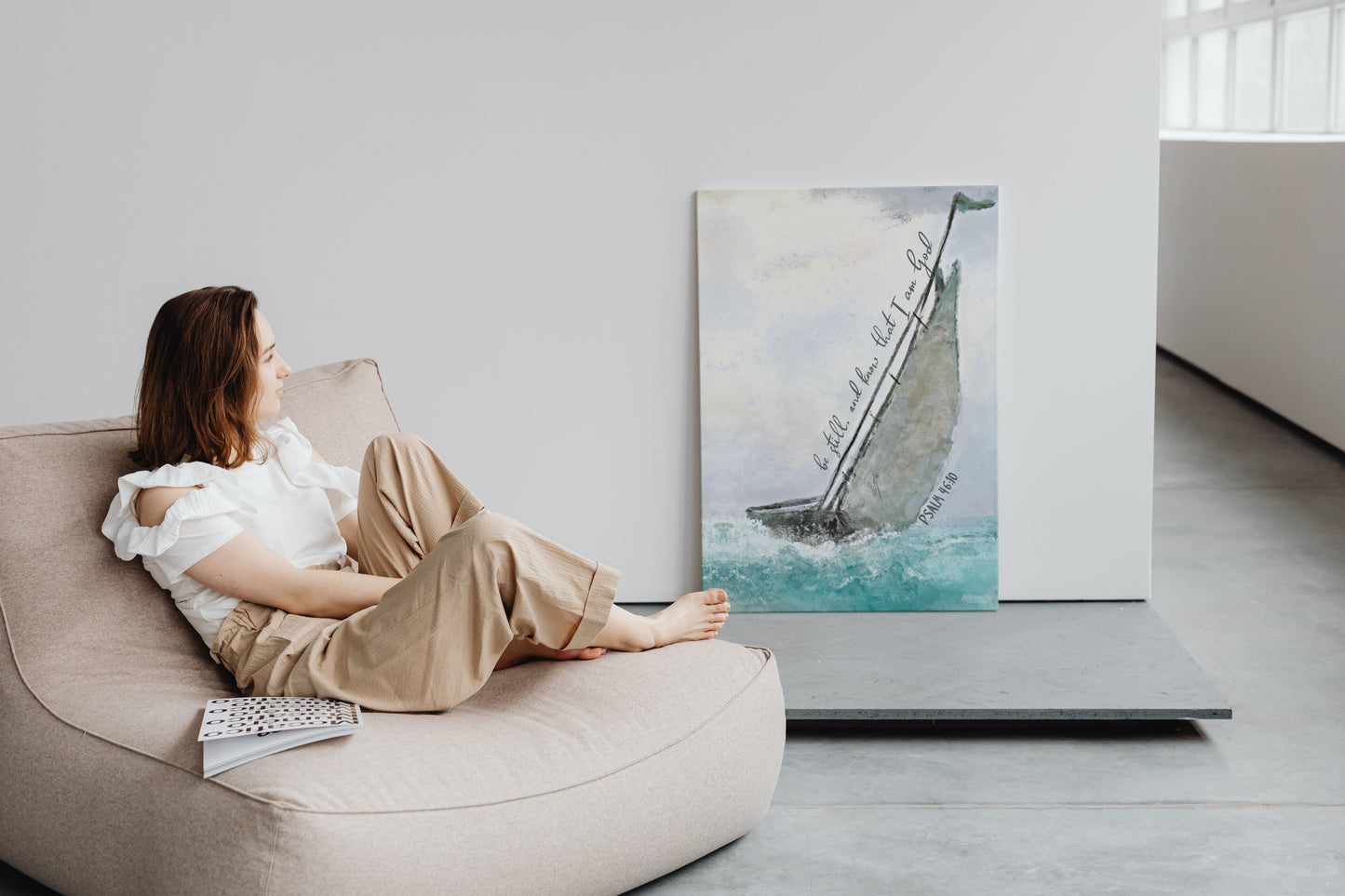 Be still and know that I am God Framed Canvas Wall Art | Psalm 46 10 Bible Verse Canvas Print | Christian Home Decor