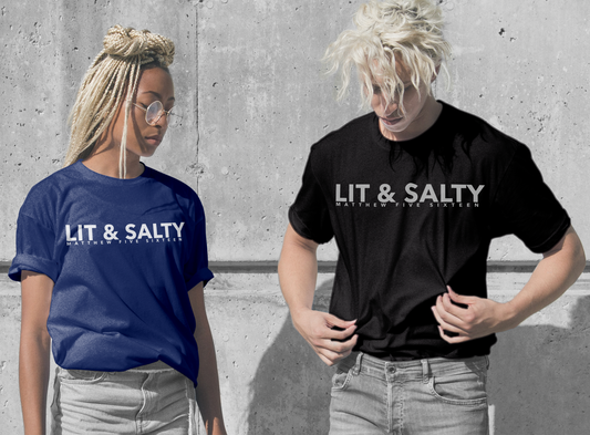 Lit and Salty Shirt | Matthew 5 13, 16 Bible Verse Shirt, Salt and Light | Christian Apparel | Unisex Shirt