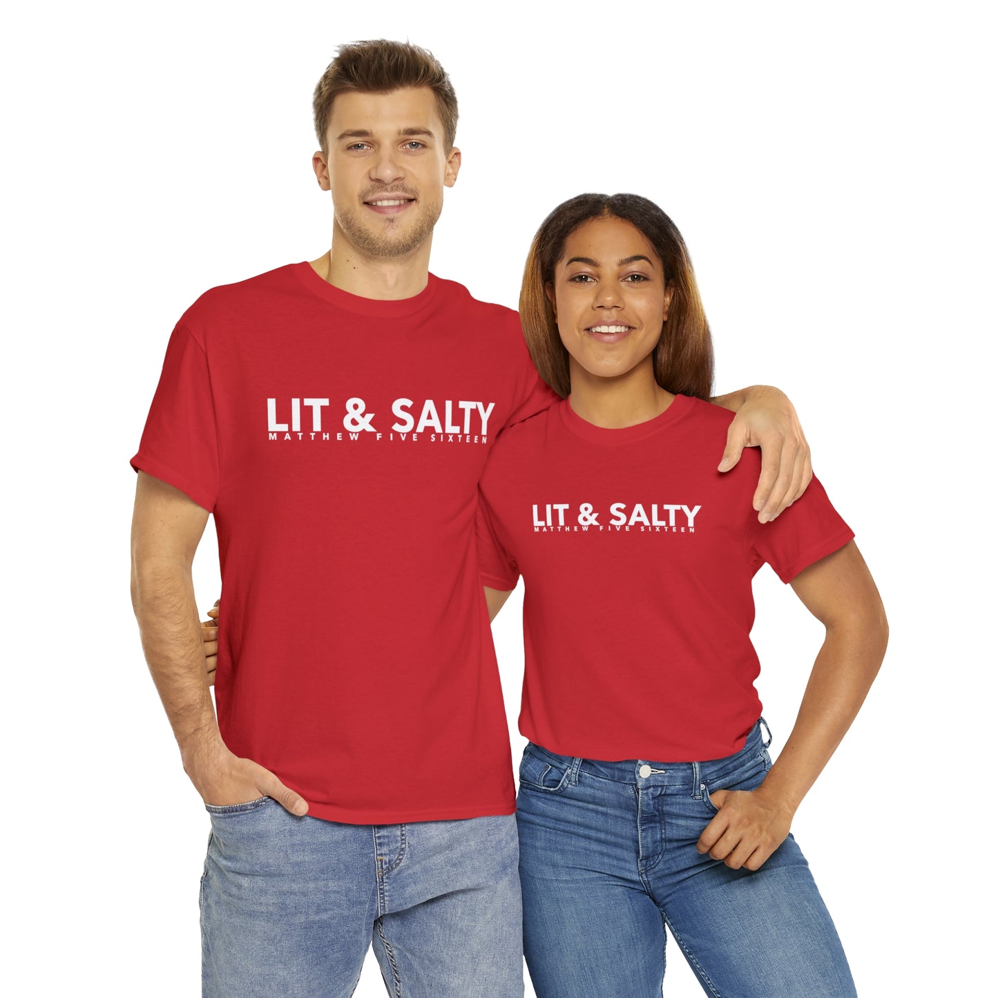 Lit and Salty Shirt | Matthew 5 13, 16 Bible Verse Shirt, Salt and Light | Christian Apparel | Unisex Shirt
