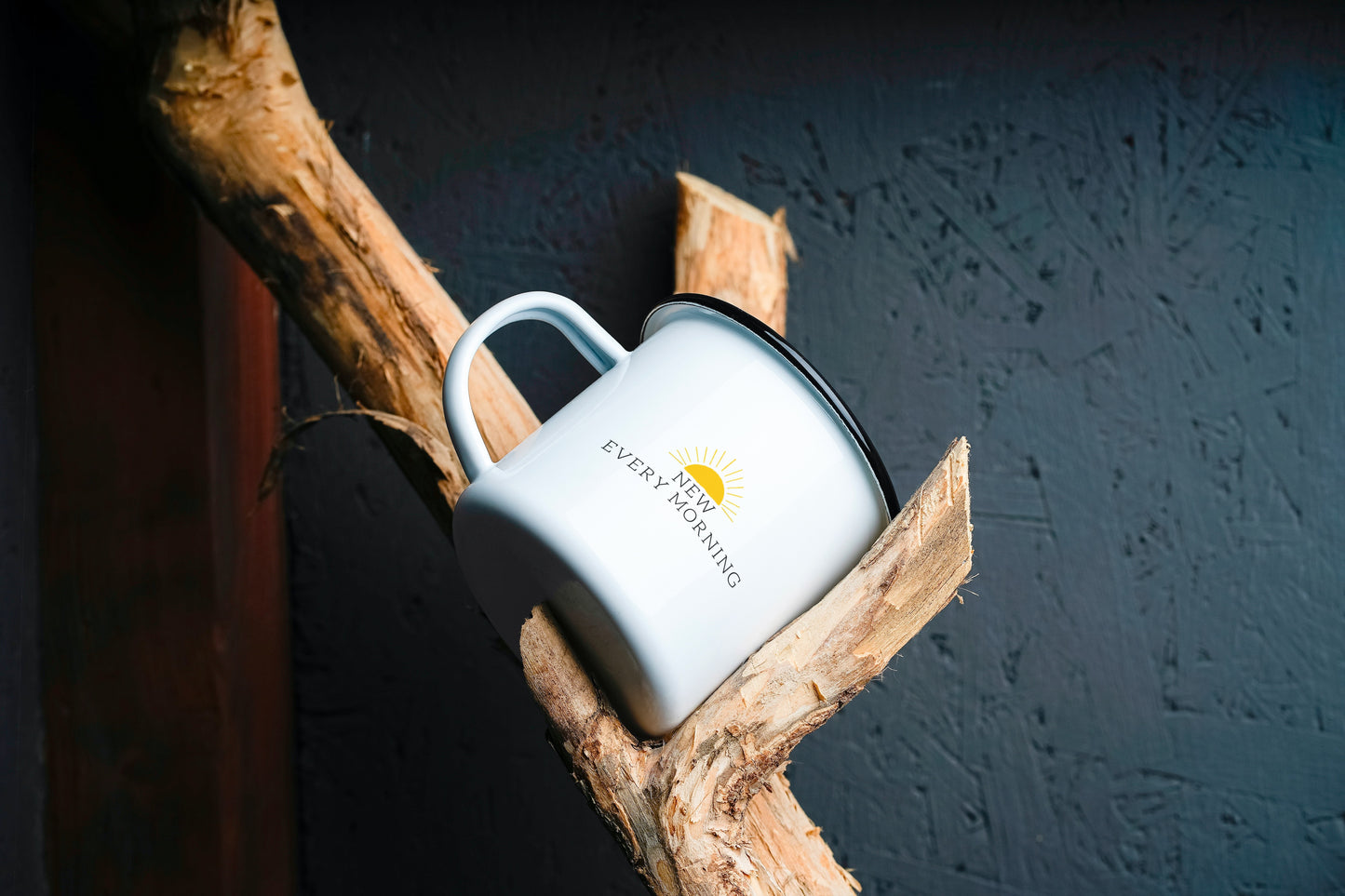 His Mercies are New Every Morning, Selah Christian Bible Verse Camping Enamel Mug