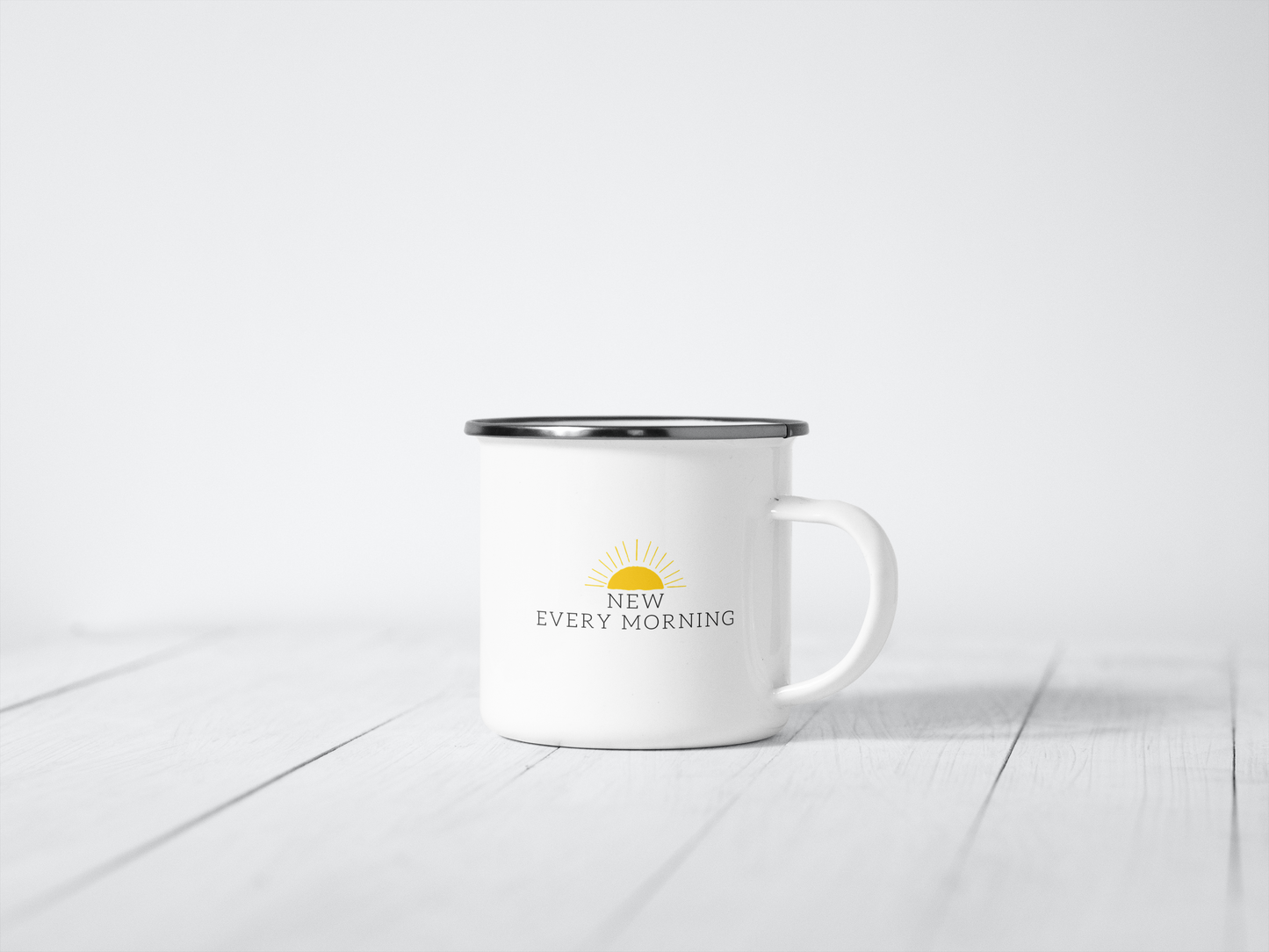 His Mercies are New Every Morning, Selah Christian Bible Verse Camping Enamel Mug