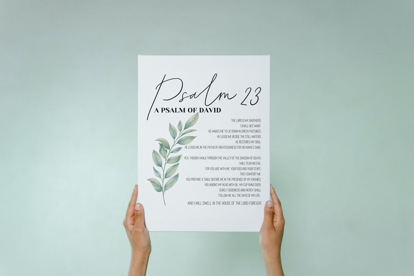 Psalm 23 Wall Art | Bible Verse Mural Canvas Print | Christian Scripture Art | Bible Verse Wall Decor | Lord is My Shepherd