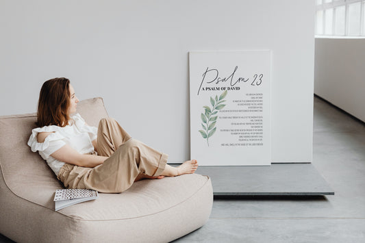 Psalm 23 Wall Art | Bible Verse Mural Canvas Print | Christian Scripture Art | Bible Verse Wall Decor | Lord is My Shepherd