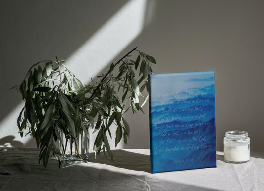 Rejoice in the Lord Wall Art, Habakkuk 3:17-18 Bible Verse Canvas Print