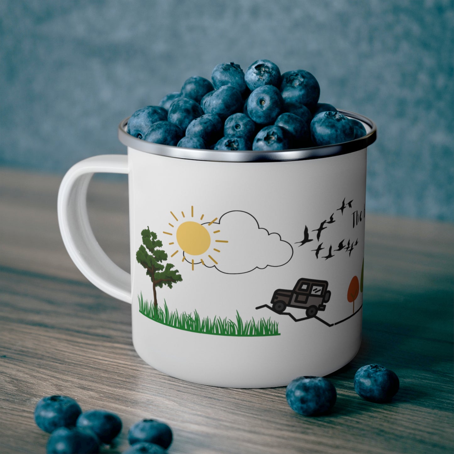 The Best is Yet to Come Stainless Steel Enamel Cup | Doodle Art Camping Mug
