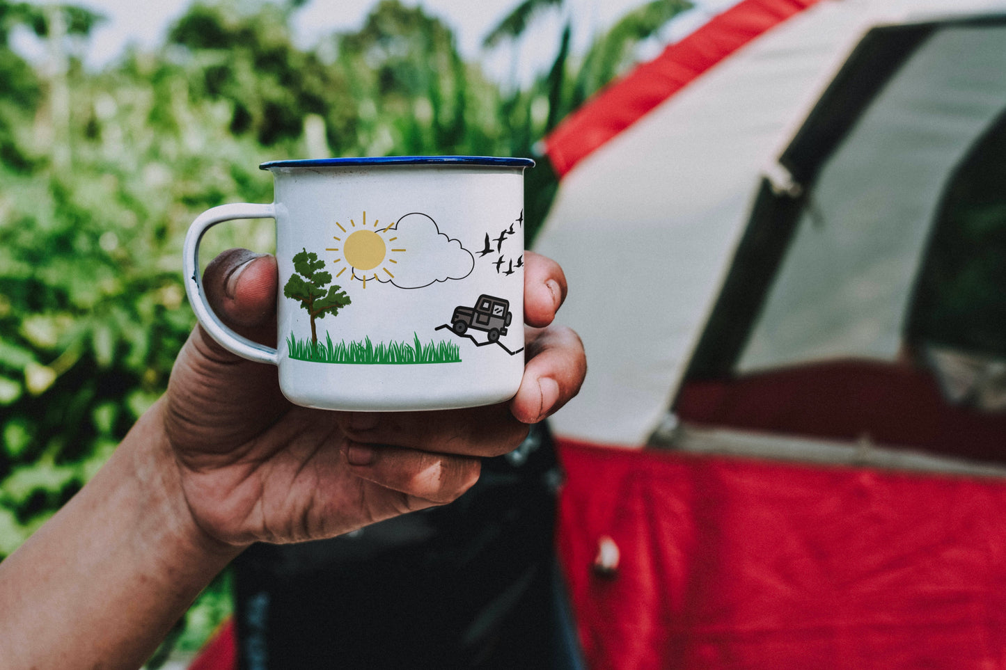 The Best is Yet to Come Stainless Steel Enamel Cup | Doodle Art Camping Mug