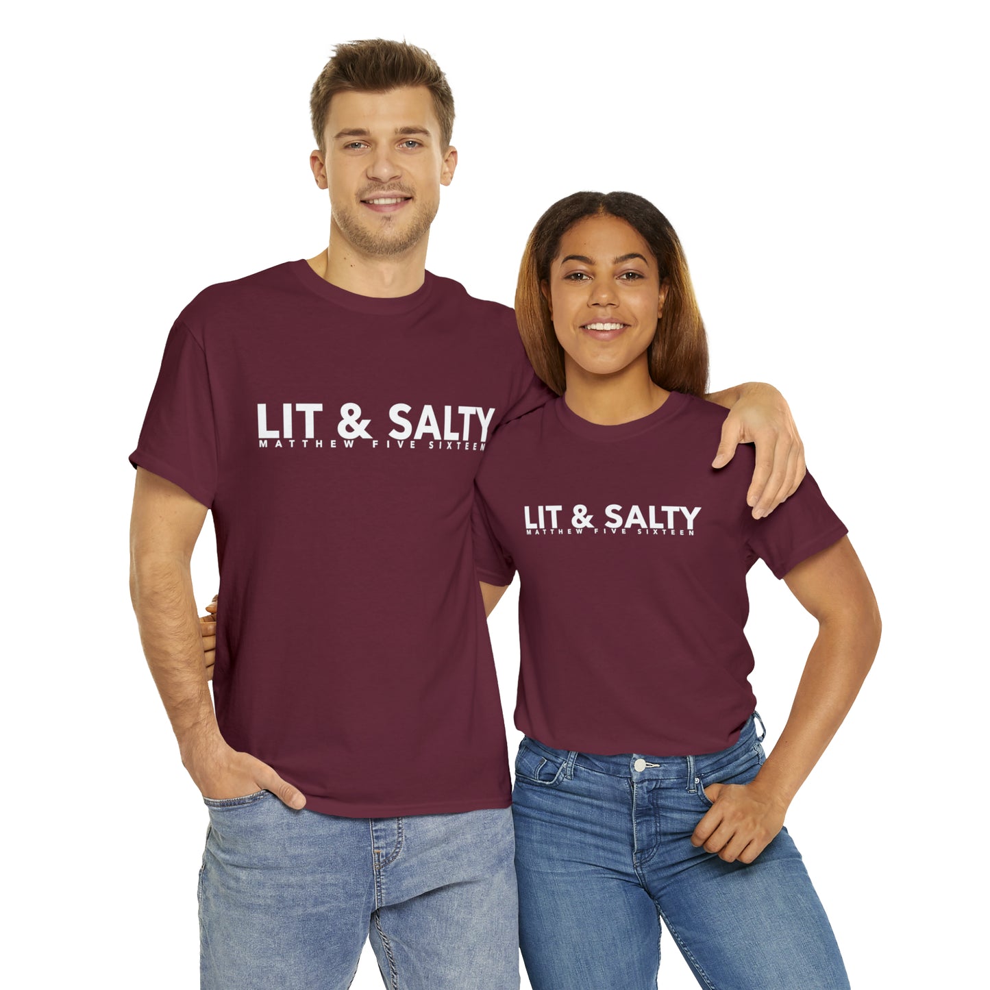 Lit and Salty Shirt | Matthew 5 13, 16 Bible Verse Shirt, Salt and Light | Christian Apparel | Unisex Shirt