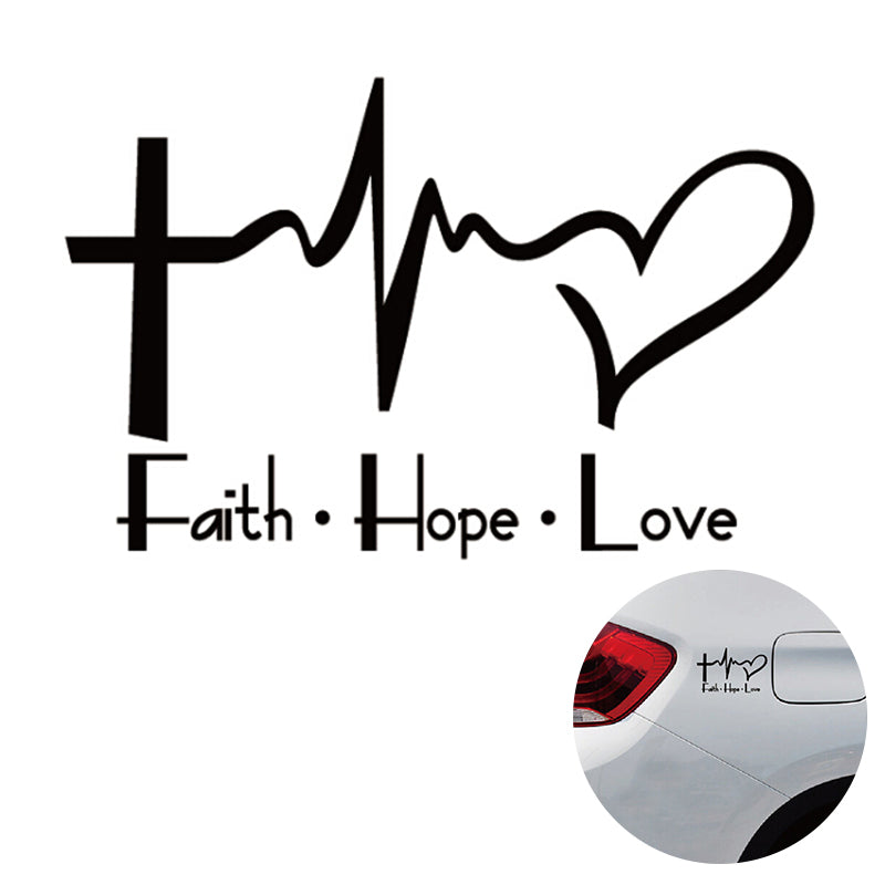 Faith Hope Love Car Sticker | Cross Car Sticker | Jesus Car Sticker | Christian Car Decal | Bible Verse Sticker