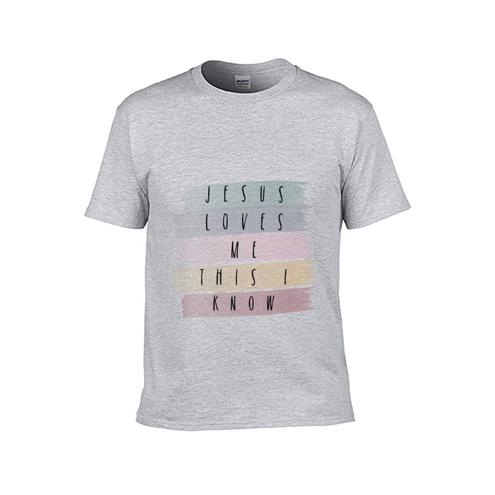 Jesus Loves Me This I Know Children's Short Sleeve T-Shirt, Christian Kids Shirt, Bible Verse Shirt for Kids