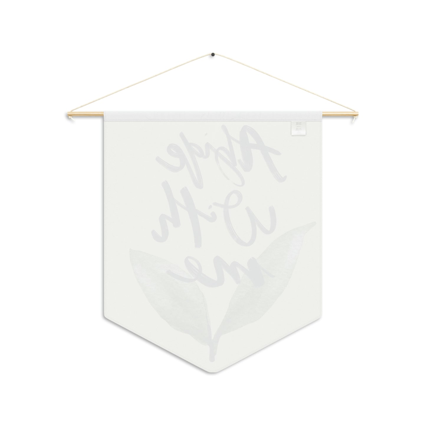 Abide with me Beige Pennant, Bible Verse Wall Tapestry Pennant with Wood dowel and Twine Frame