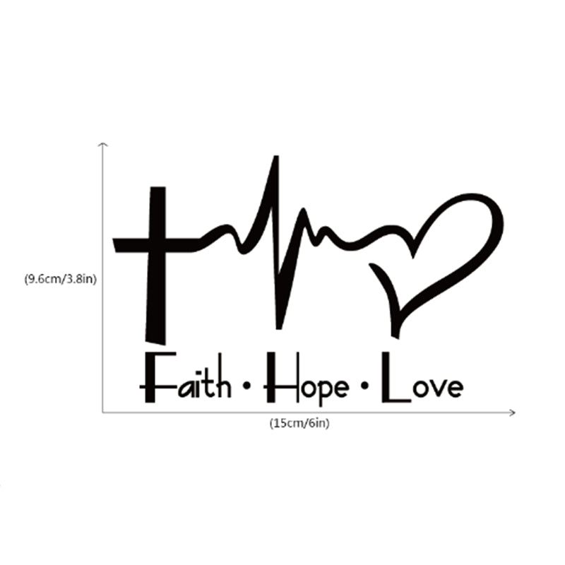 Faith Hope Love Car Sticker | Cross Car Sticker | Jesus Car Sticker | Christian Car Decal | Bible Verse Sticker