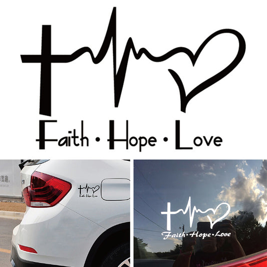 Faith Hope Love Car Sticker | Cross Car Sticker | Jesus Car Sticker | Christian Car Decal | Bible Verse Sticker