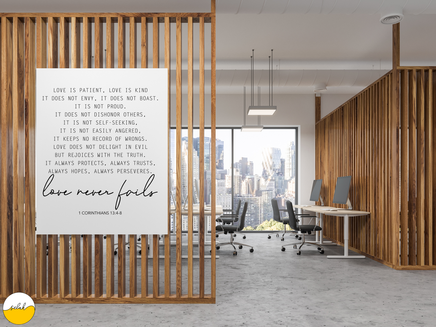 Love Never Fails 1 Corinthians 13 Bible Verse Framed Canvas Print