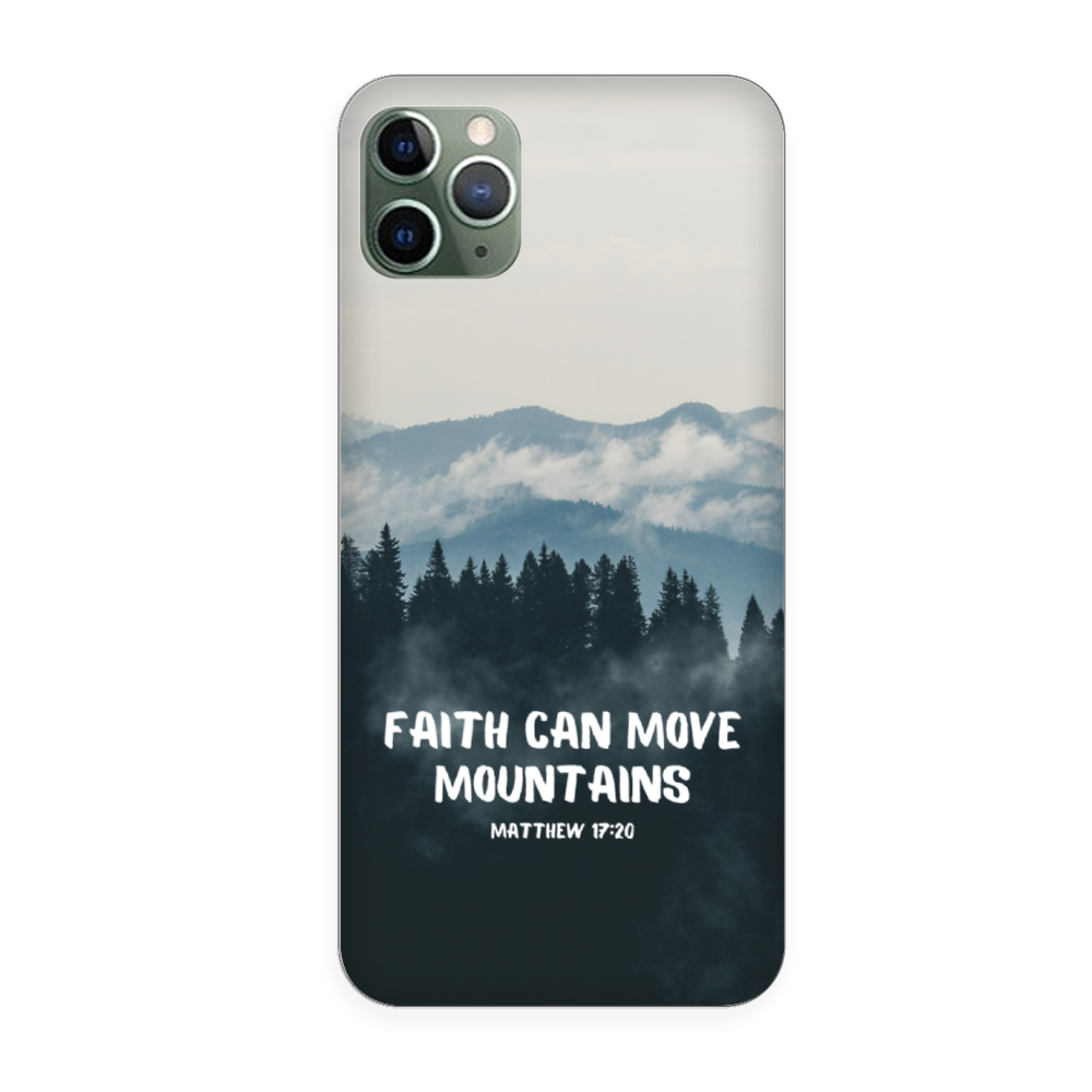 Faith Can Move Mountains iPhone Case, Bible Verse iPhone Case, Christian Soft Silicone iPhone Cover