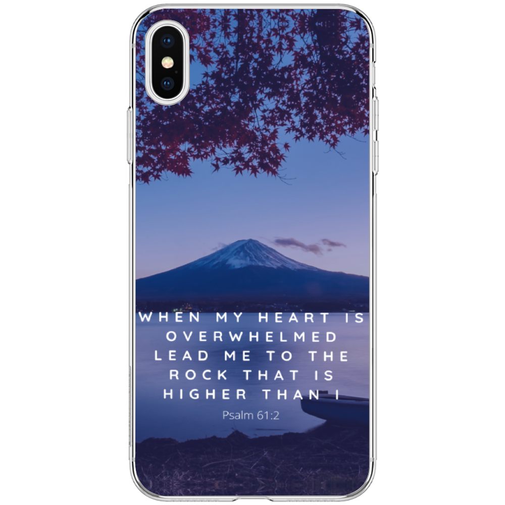 Rock Higher Than I Psalm Bible Verse iPhone Case | Christian Scripture Case for iPhone 11, iPhone 12, iPhone 13 | Psalm iPhone Case