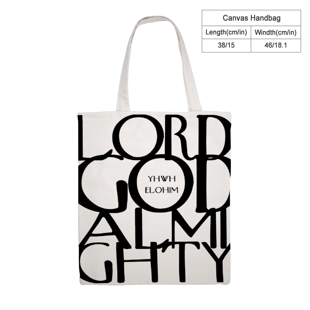 YHWH Elohim Lord God Almighty New Yorker Style Canvas Tote Bag, Christian Canvas Bag, Bible Bag