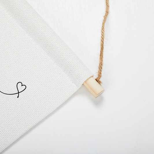 Love is Patient, Love is Kind Linen Tapestry with Tassel Cotton Linen Wall Hanging