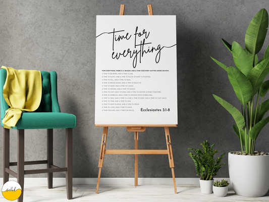Time for Everything, Ecclesiastes 3 Bible Verse Framed Canvas Print, Christian Wall Art, Bible Verse Wall Decor