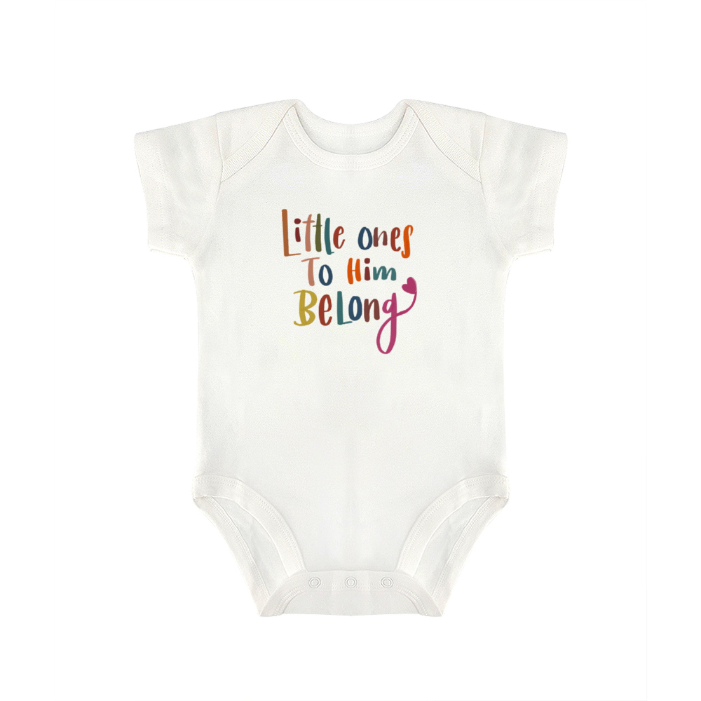 Little Ones to Him Belong Climbing Short-Sleeved Jumpsuit for Christian babies