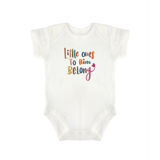 Little Ones to Him Belong Climbing Short-Sleeved Jumpsuit for Christian babies