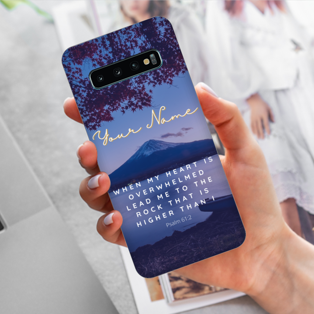 Rock Higher Than I Psalm Bible Verse iPhone Case | Christian Scripture Case for iPhone 11, iPhone 12, iPhone 13 | Psalm iPhone Case