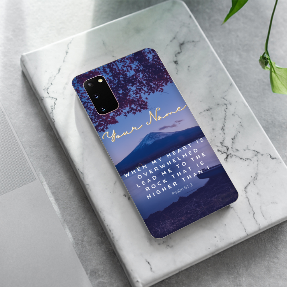 Rock Higher Than I Psalm Bible Verse iPhone Case | Christian Scripture Case for iPhone 11, iPhone 12, iPhone 13 | Psalm iPhone Case