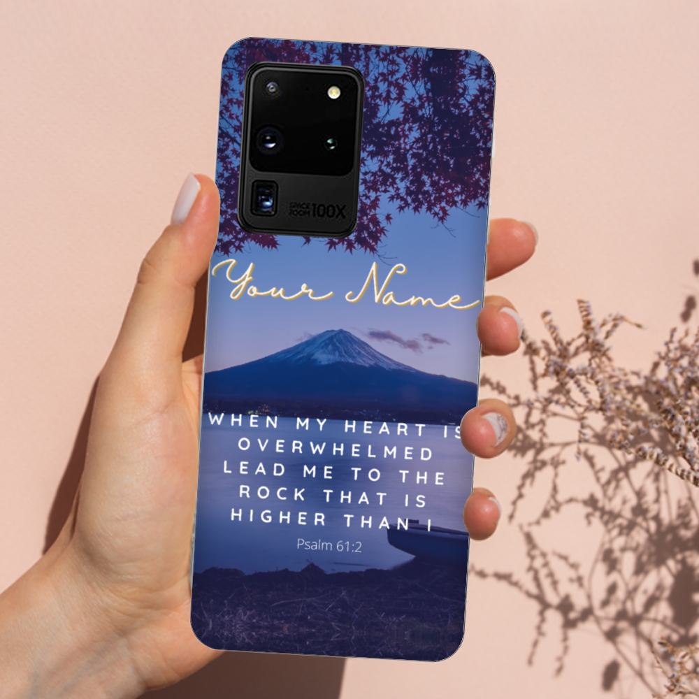 Rock Higher Than I Psalm Bible Verse iPhone Case | Christian Scripture Case for iPhone 11, iPhone 12, iPhone 13 | Psalm iPhone Case