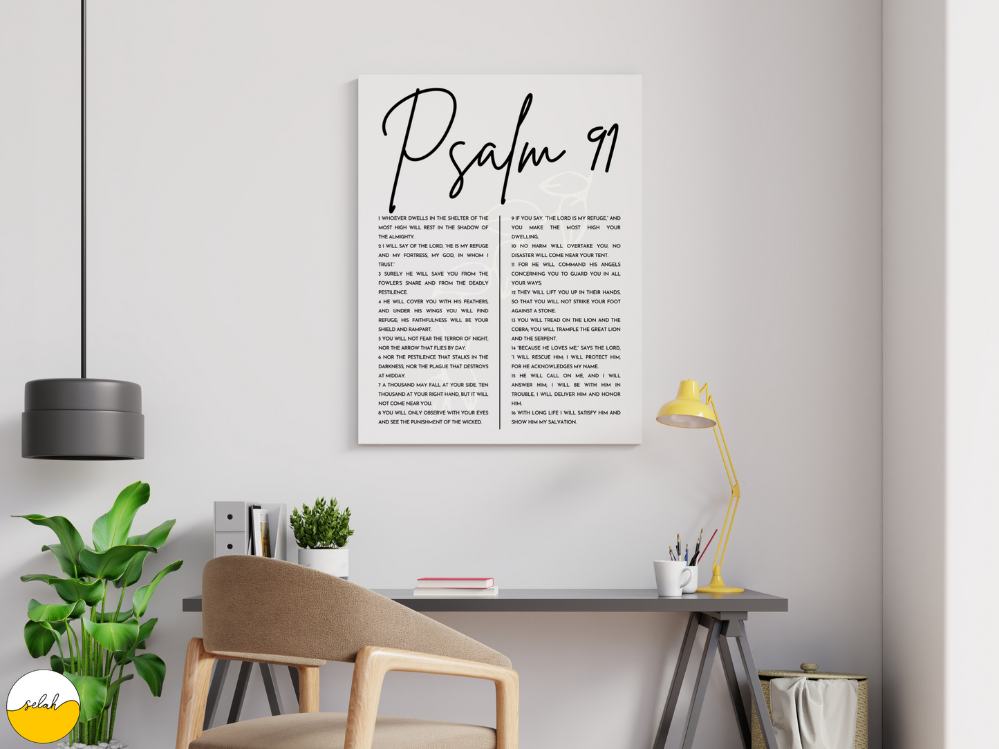 Psalm 91 Canvas Wall Art | Home Decor | Bible Verse Art | Christian Wall Art