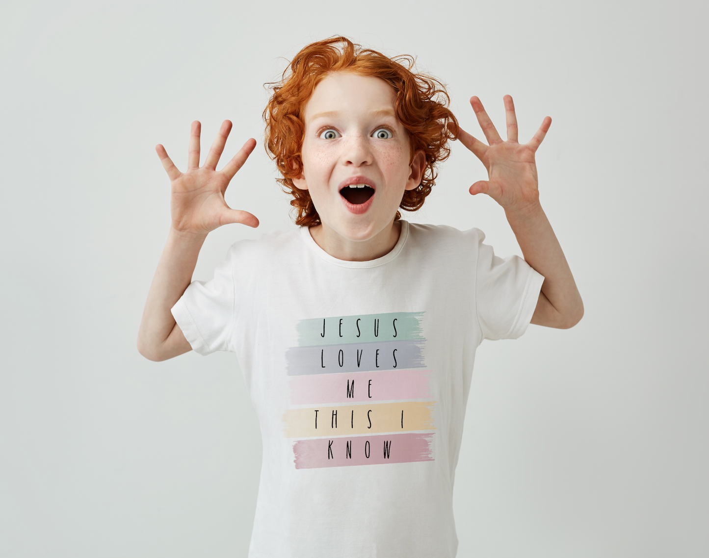 Jesus Loves Me This I Know Children's Short Sleeve T-Shirt, Christian Kids Shirt, Bible Verse Shirt for Kids