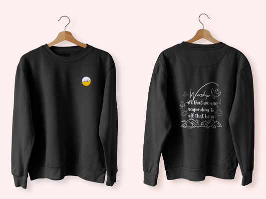 Selah Define Worship Sweatshirt with Modern Christian Doodle Art