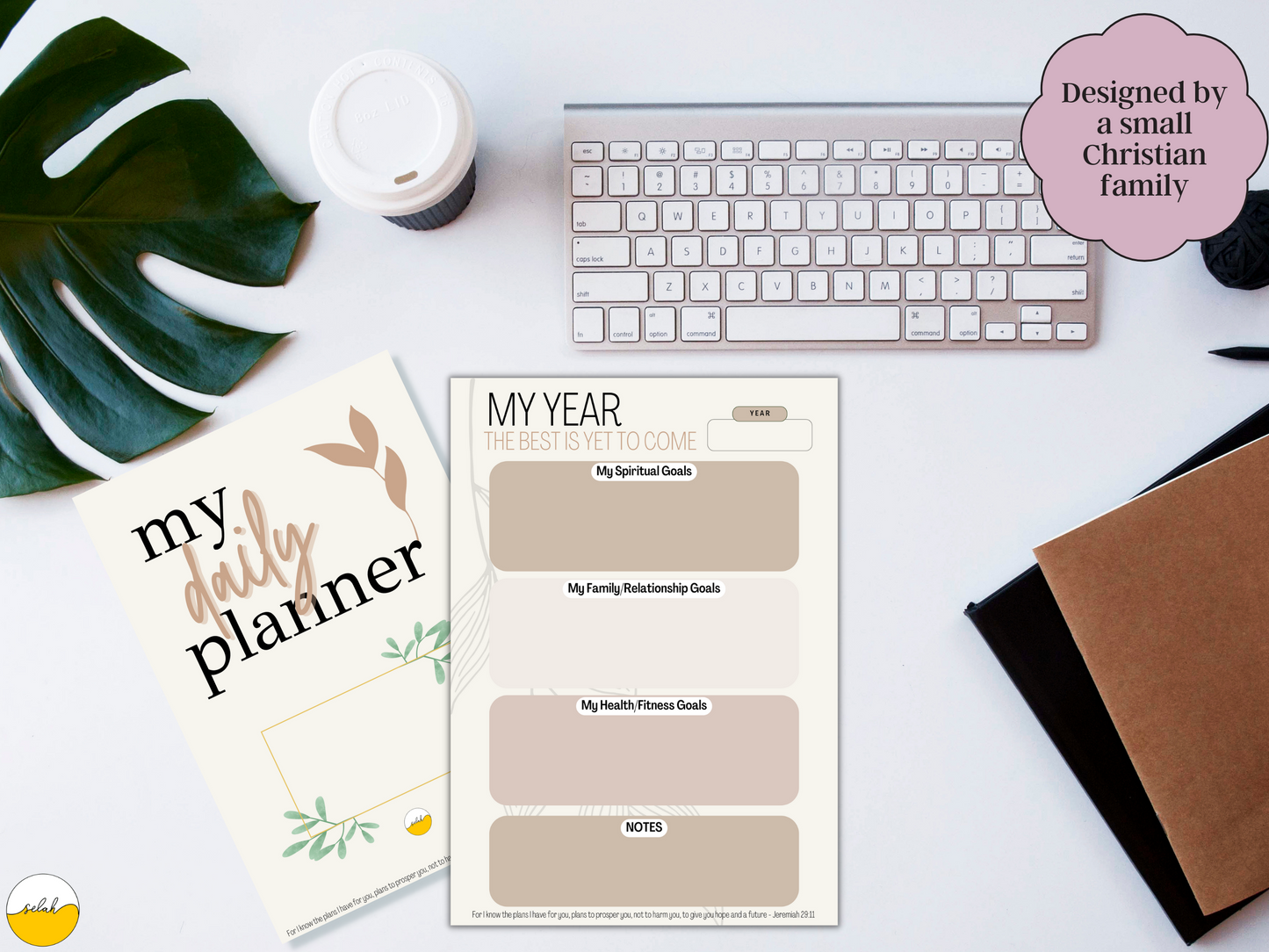 Christian Daily Planner Bundle 11 Pages, Productivity, Finance, Fitness and Life Planner, Printable PDF A4, A5, Selah Planner for Christians