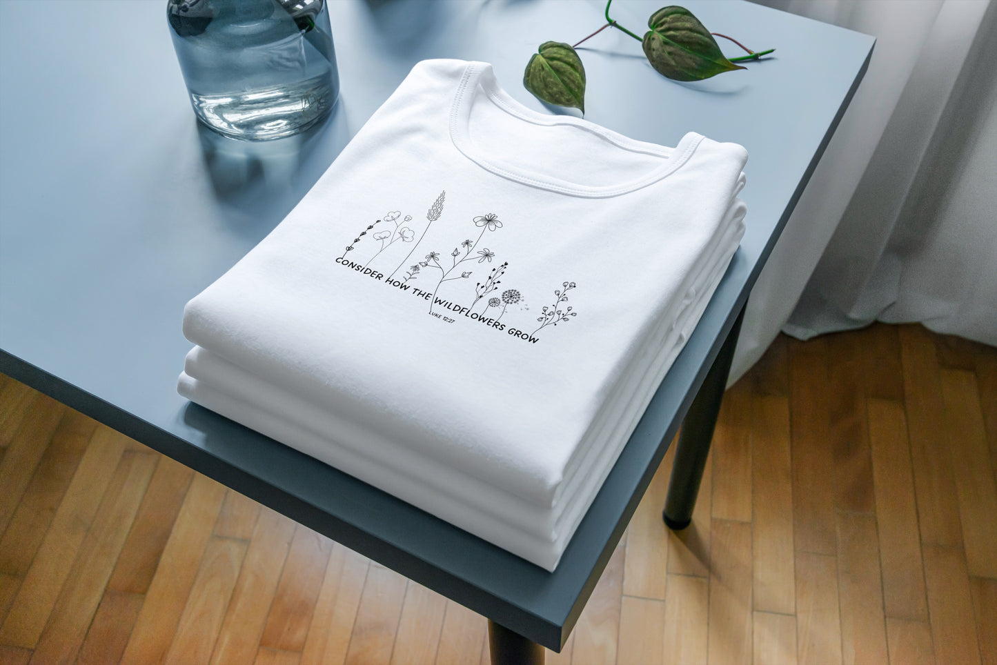 Consider how the wildflowers grow T Shirt | Luke 12 Bible Verse Shirt | Light Cotton Unisex Christian T-Shirt