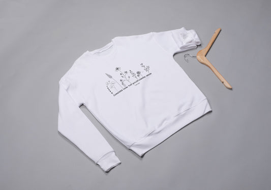 Consider how the wildflowers grow Sweatshirt | Luke 12 Bible Verse Sweatshirt | Light Cotton Unisex Christian Sweatshirt