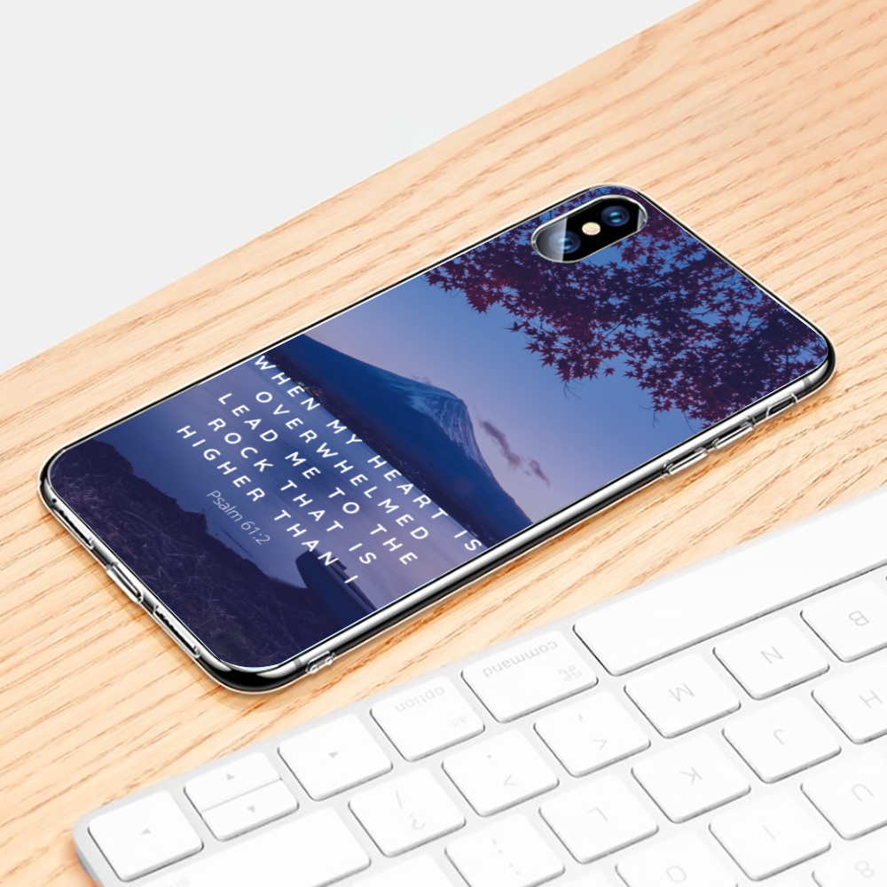 Rock Higher Than I Psalm Bible Verse iPhone Case | Christian Scripture Case for iPhone 11, iPhone 12, iPhone 13 | Psalm iPhone Case