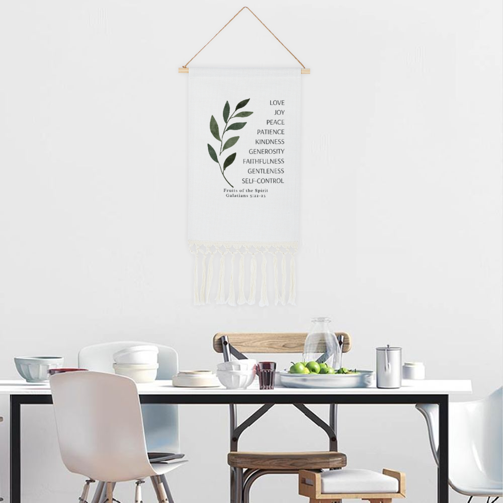 Fruits of the Spirit Tapestry | Galatians 5 22 Bible Verse Linen Wall Hanging