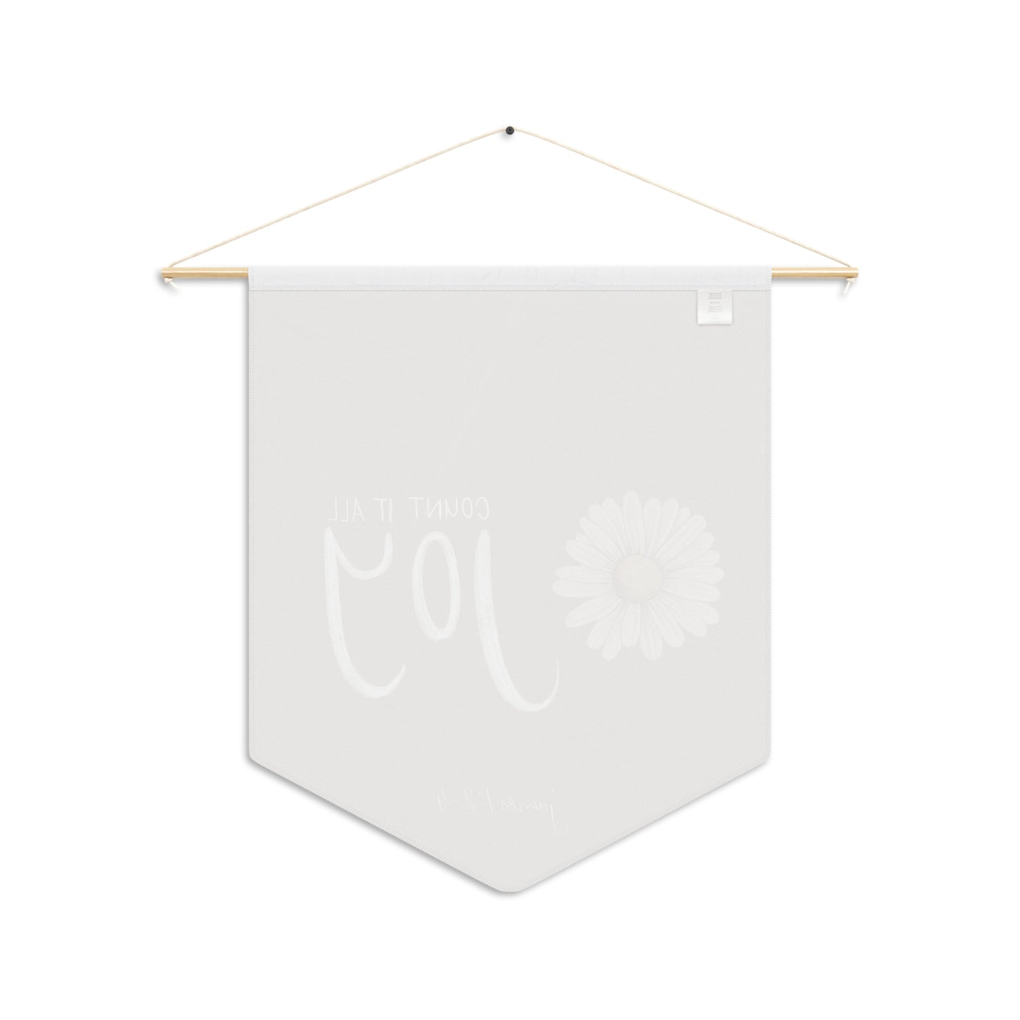 Count it all Joy Beige Pennant, James 1:2-4 Bible Verse Wall Tapestry Pennant with Wood dowel and Twine Frame
