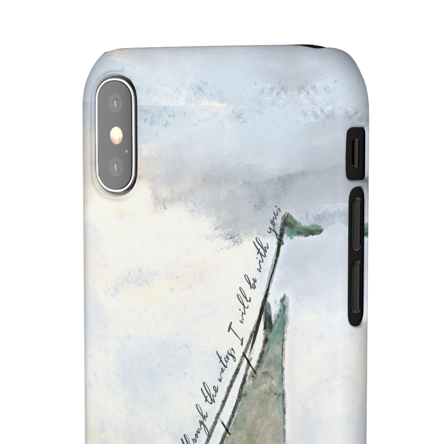 When you pass through the waters, I'll be with you Phone Case | Isaiah 43:2 Ocean themed Bible Verse Phone Case