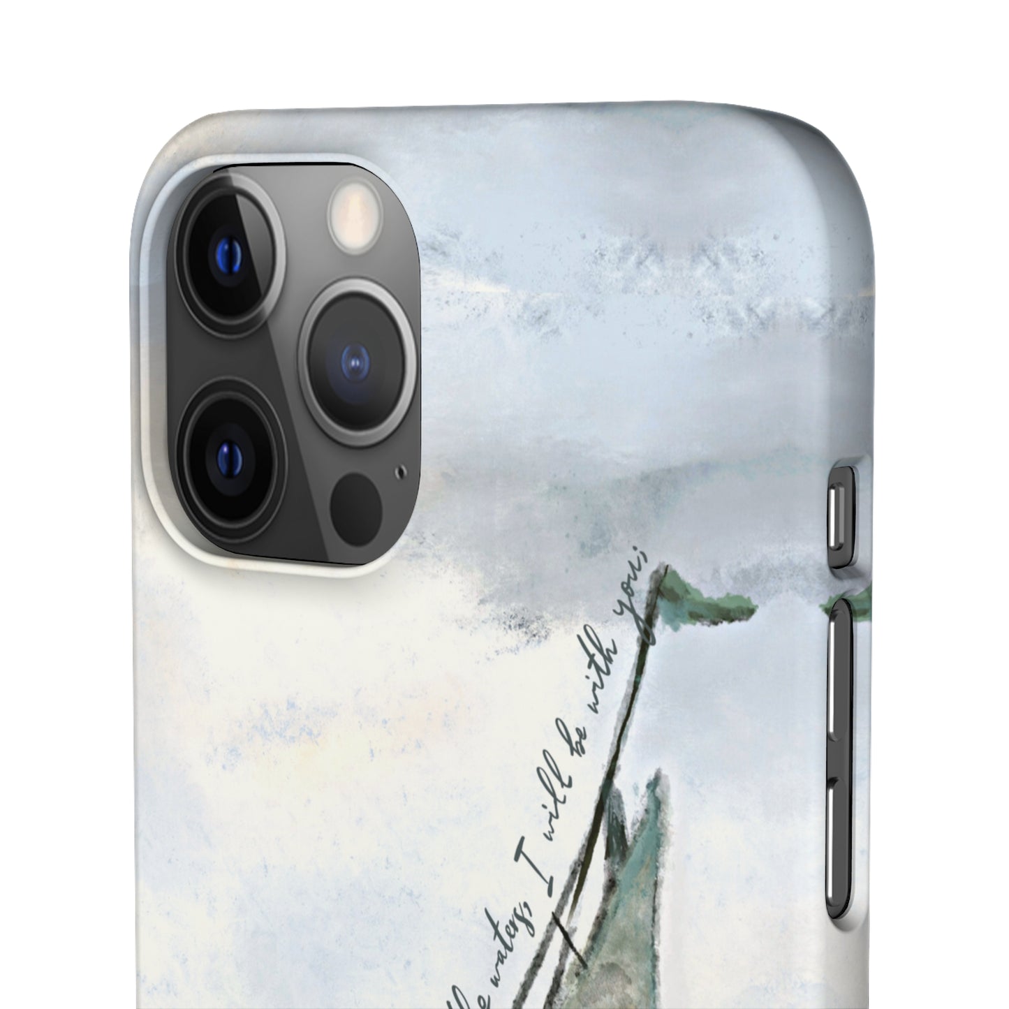 When you pass through the waters, I'll be with you Phone Case | Isaiah 43:2 Ocean themed Bible Verse Phone Case