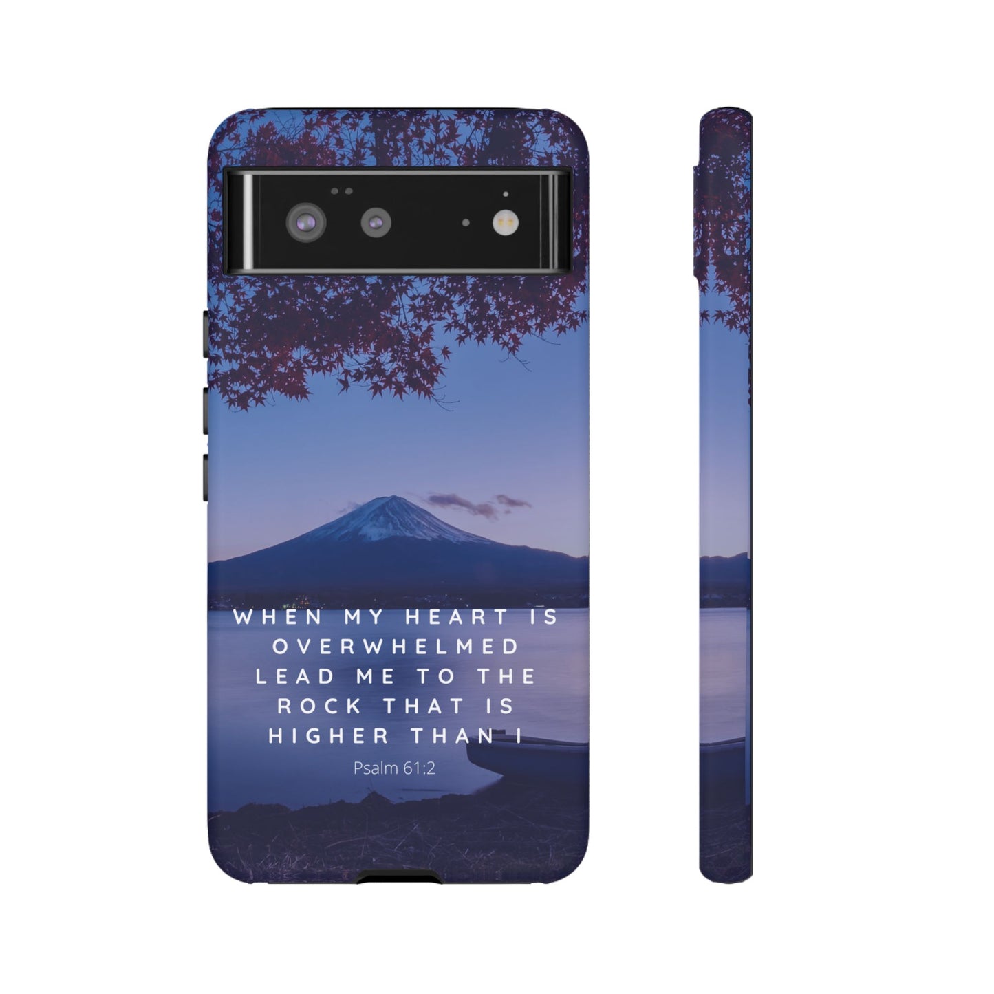 When my Heart is Overwhelmed, lead me to the Rock higher than I Bible Verse Phone Case