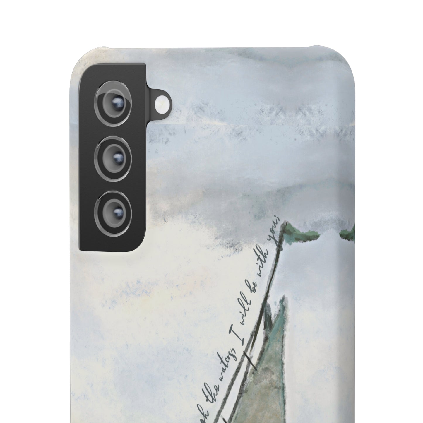 When you pass through the waters, I'll be with you Phone Case | Isaiah 43:2 Ocean themed Bible Verse Phone Case