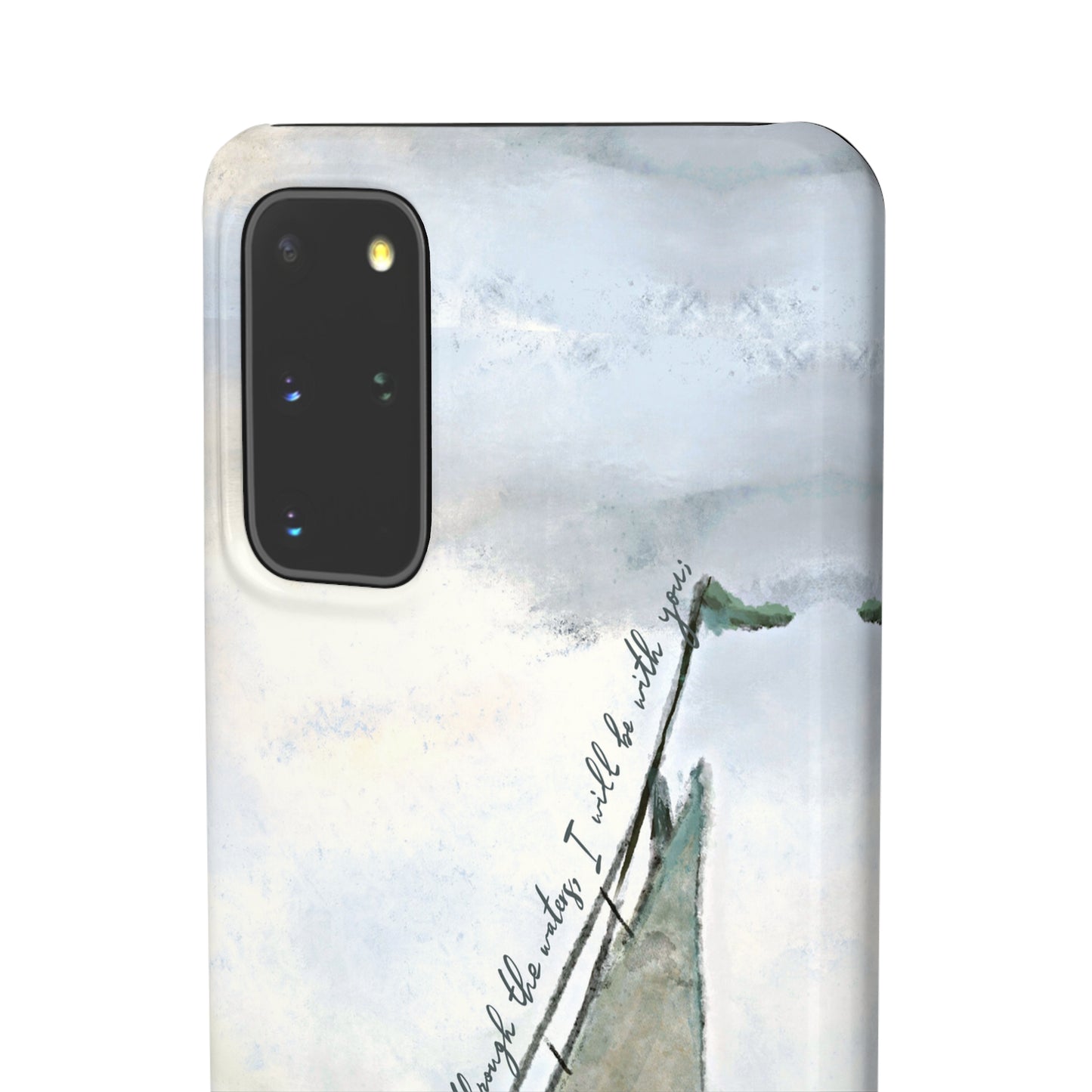 When you pass through the waters, I'll be with you Phone Case | Isaiah 43:2 Ocean themed Bible Verse Phone Case