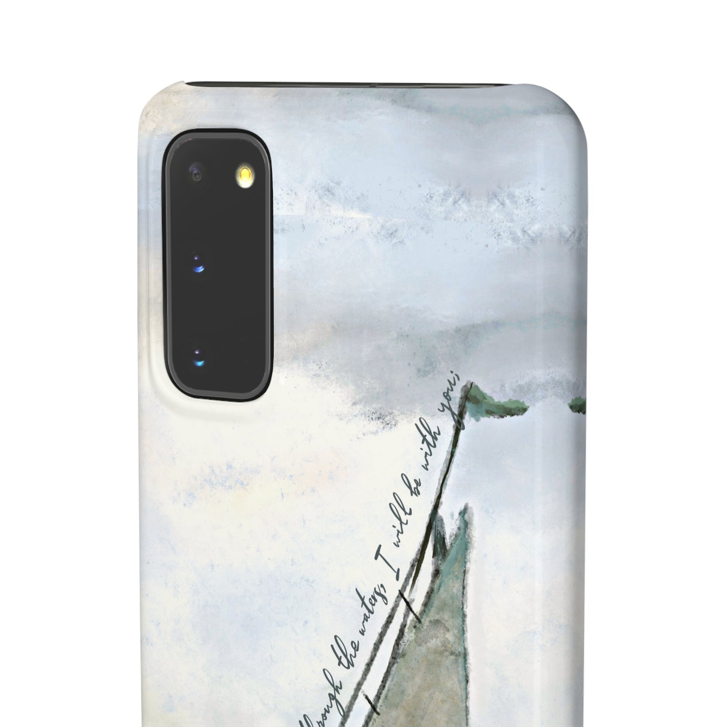 When you pass through the waters, I'll be with you Phone Case | Isaiah 43:2 Ocean themed Bible Verse Phone Case