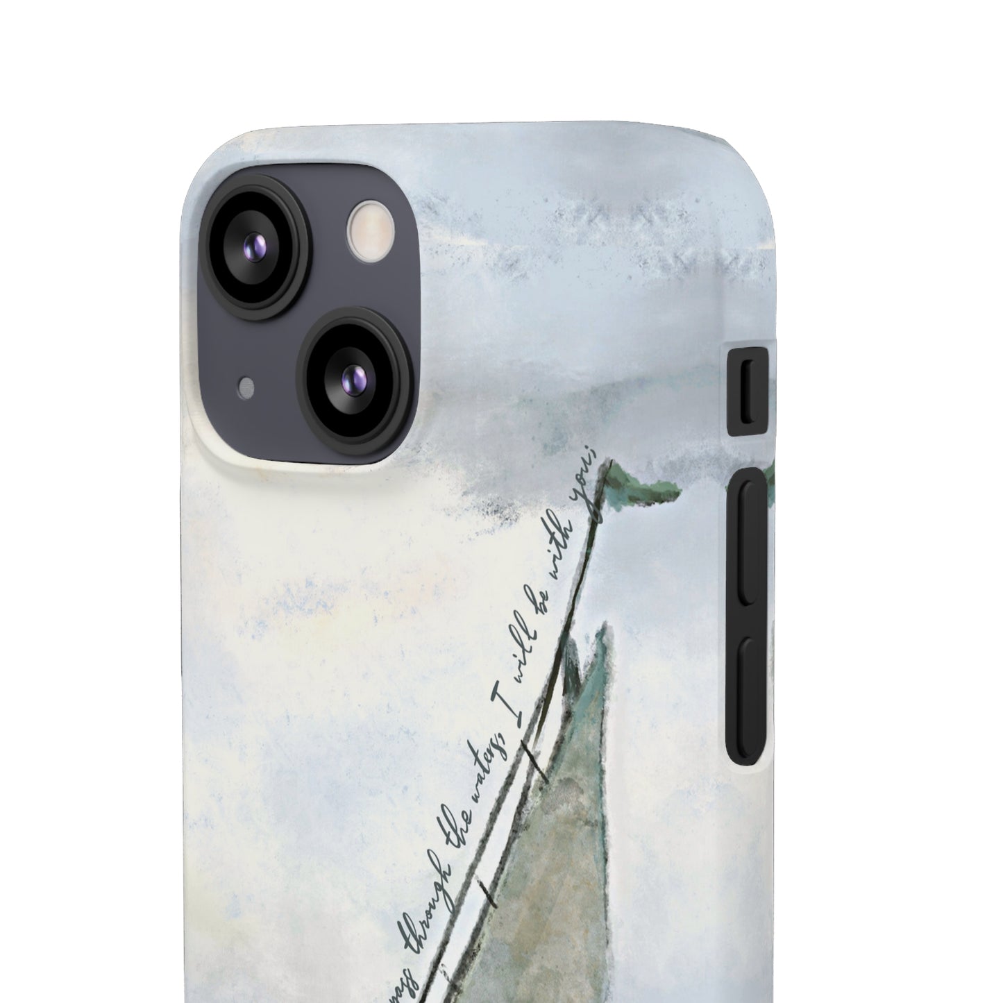 When you pass through the waters, I'll be with you Phone Case | Isaiah 43:2 Ocean themed Bible Verse Phone Case